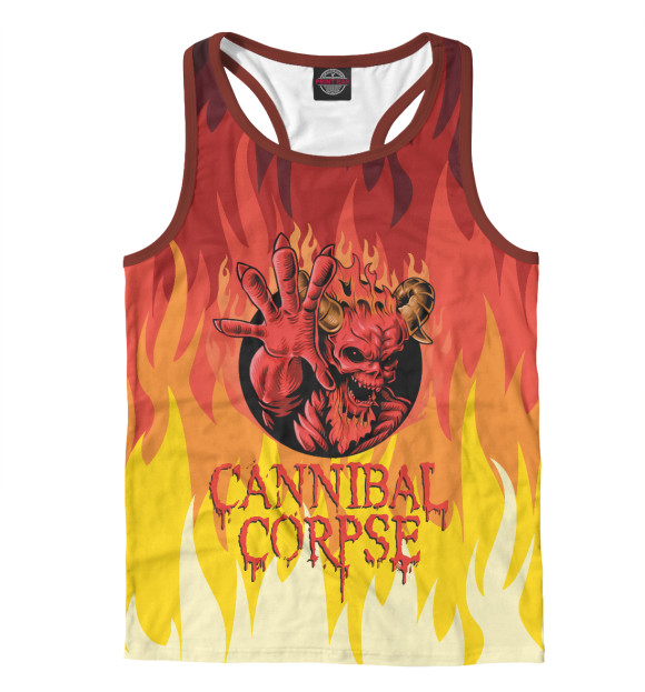 Мужская майка-борцовка с изображением Cannibal Corpse цвета Белый