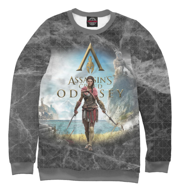 Свитшот для мальчиков с изображением Assassins creed Odyssey цвета Белый