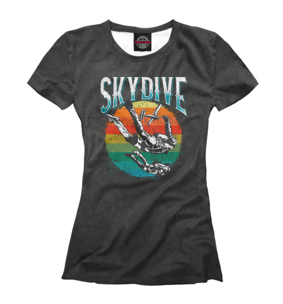 Женская футболка с изображением Skydive цвета Белый