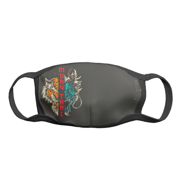 Маска тканевая с изображением Muay Thai Dragon Tiger цвета Белый