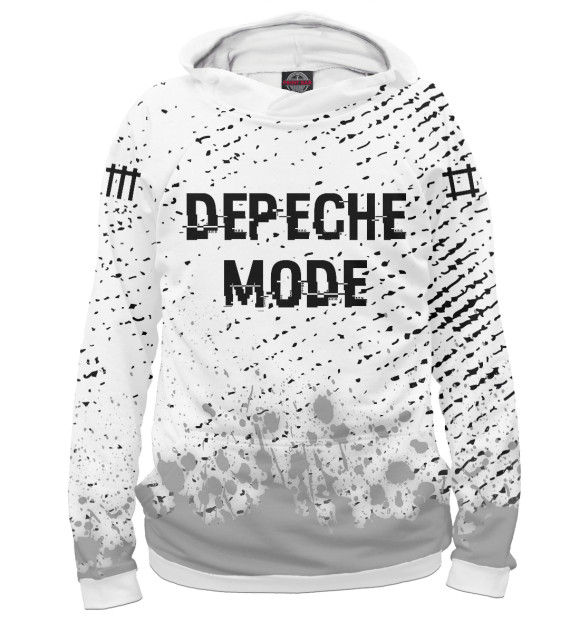 Женское худи с изображением Depeche Mode Glitch Light цвета Белый