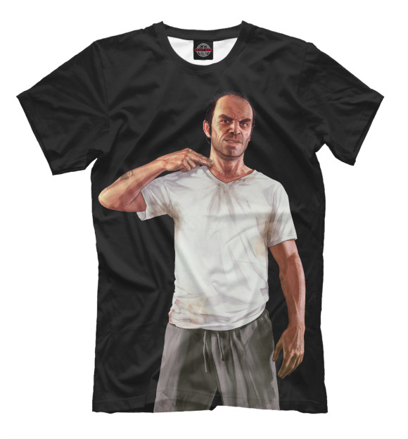Мужская футболка с изображением GTA 5 Тревор цвета Черный
