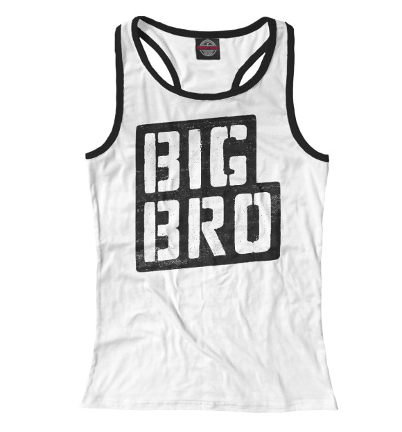 Женская майка-борцовка с изображением Big bro цвета Белый