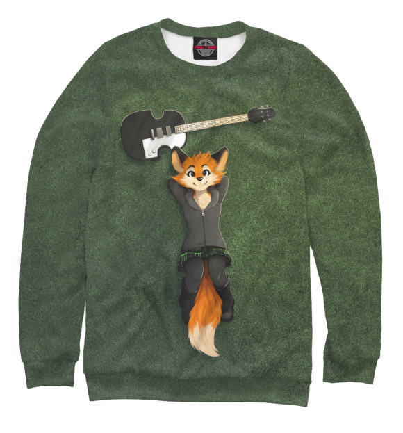 Свитшот для девочек с изображением Rocking Fox цвета Белый