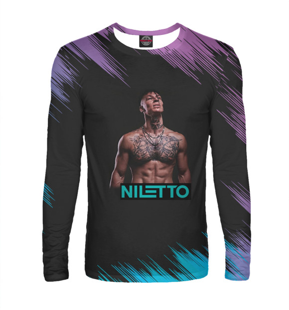 Мужской лонгслив с изображением NILETTO цвета Белый