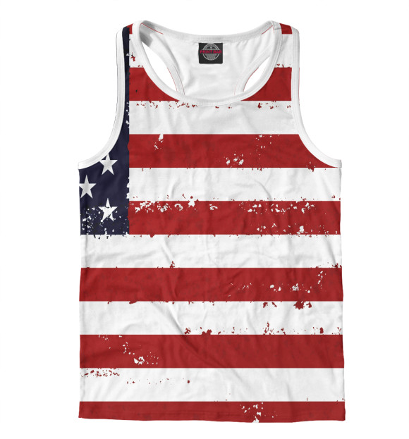 Мужская майка-борцовка с изображением Америка цвета Белый