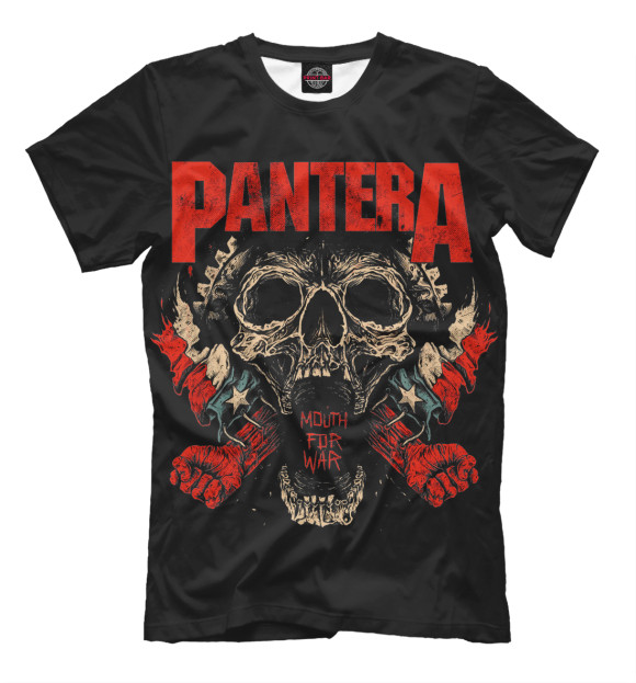 Мужская футболка с изображением Pantera Mouth For War цвета Черный
