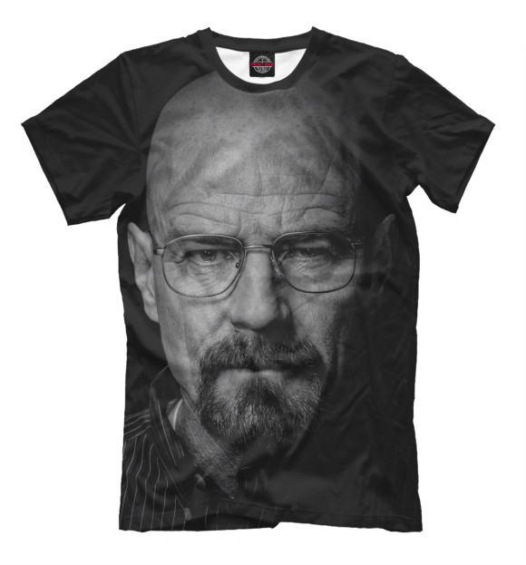 Мужская футболка с изображением Walter White цвета Черный