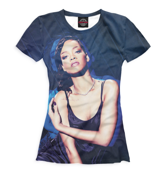 Женская футболка с изображением Rihanna цвета Белый