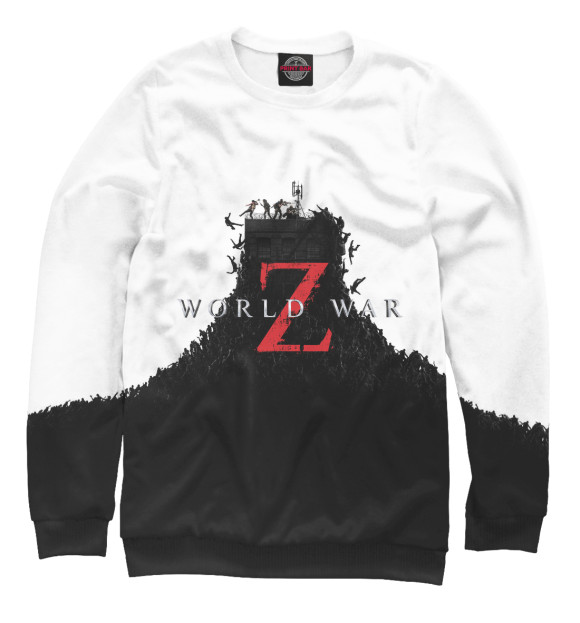 Свитшот для девочек с изображением World War Z цвета Белый