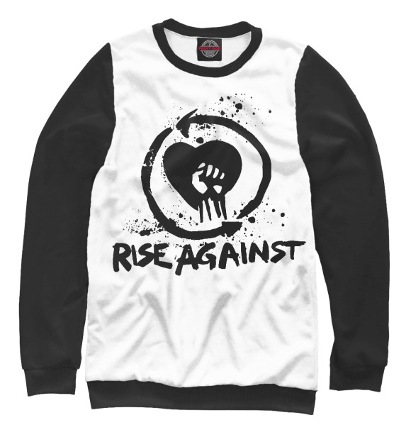 Женский свитшот с изображением Rise Against цвета Белый