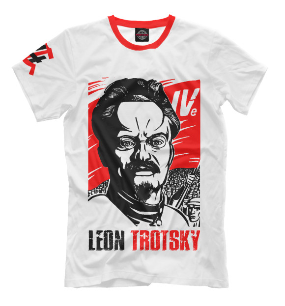 Мужская футболка с изображением Лев Троцкий цвета Молочно-белый