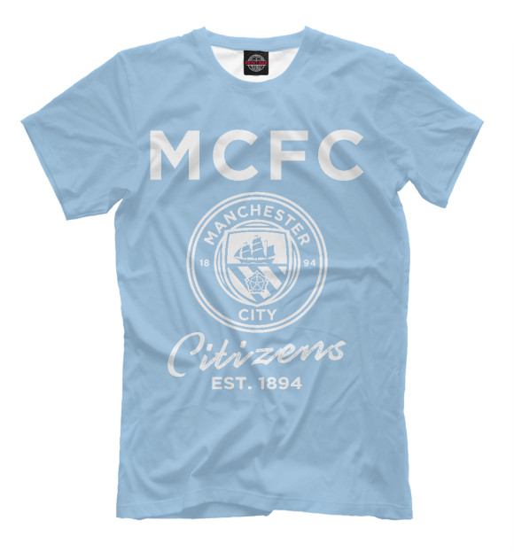 Мужская футболка с изображением Манчестер Сити цвета Светло-сиреневый