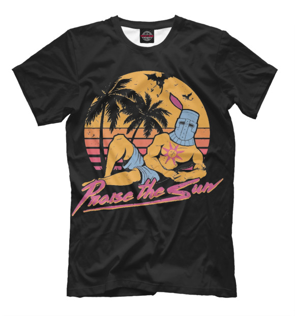Мужская футболка с изображением Пляжный Souls цвета Черный