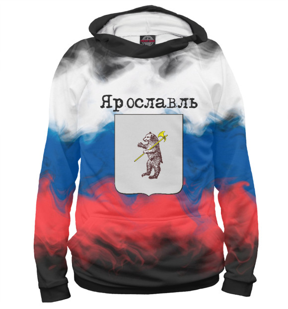 Мужское худи с изображением Ярославль цвета Белый