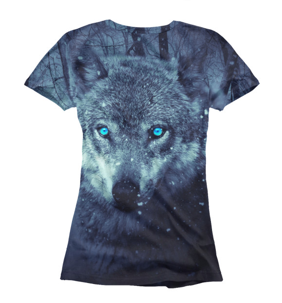 Женская футболка с изображением Взгляд волка цвета Белый