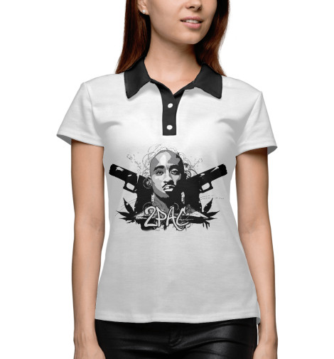 

Поло Print Bar, Белый, 2Pac