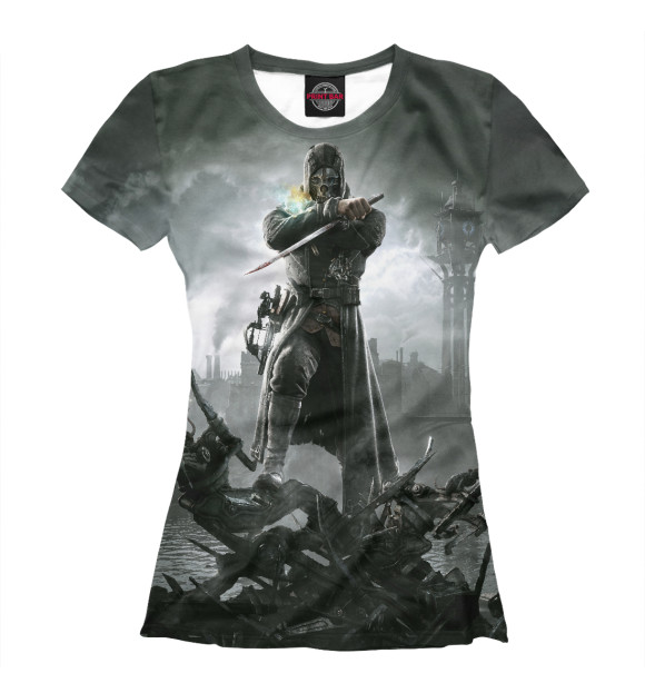 Женская футболка с изображением Dishonored цвета Белый