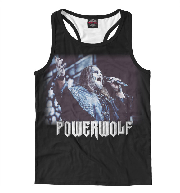 Мужская майка-борцовка с изображением Powerwolf - Attila Dorn цвета Белый