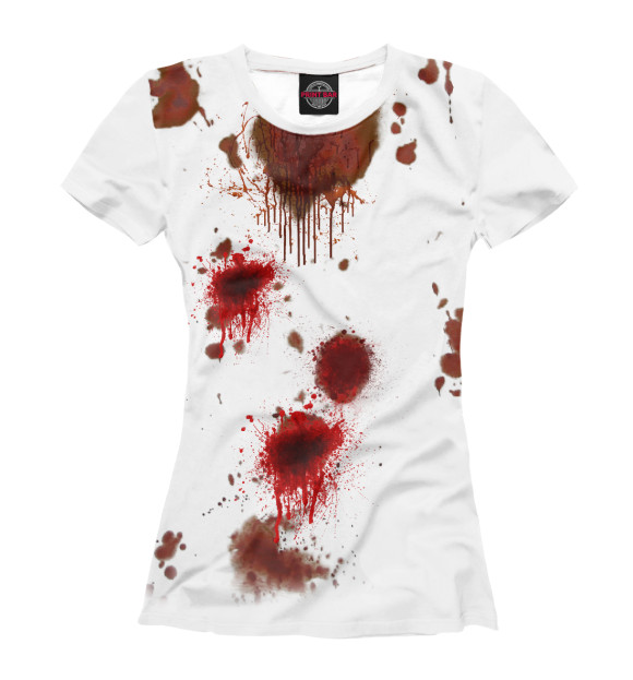 Женская футболка с изображением bloody цвета Белый