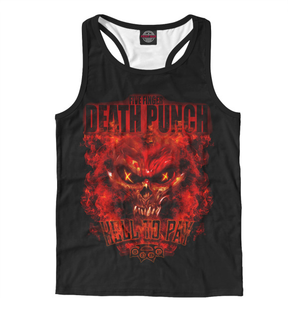 Мужская майка-борцовка с изображением Five Finger Death Punch Hell To Pay цвета Белый