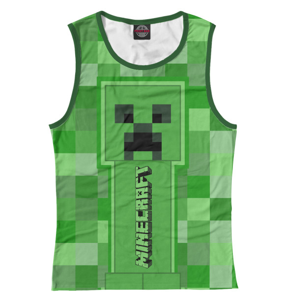 Майка для девочки с изображением Minecraft цвета Белый