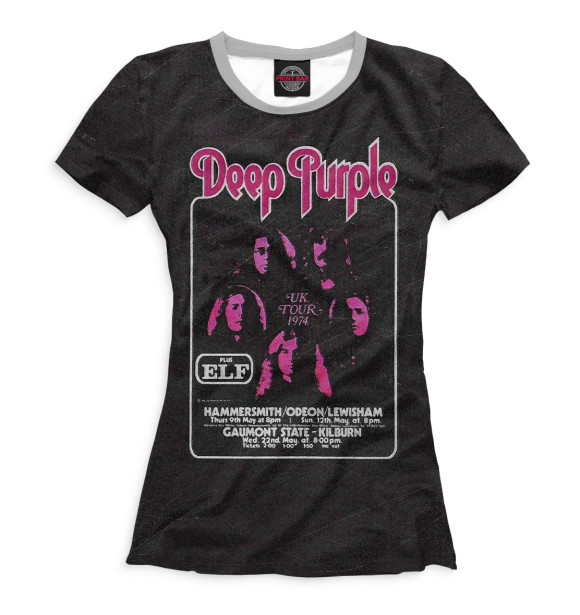 Женская футболка с изображением Deep Purple цвета Белый