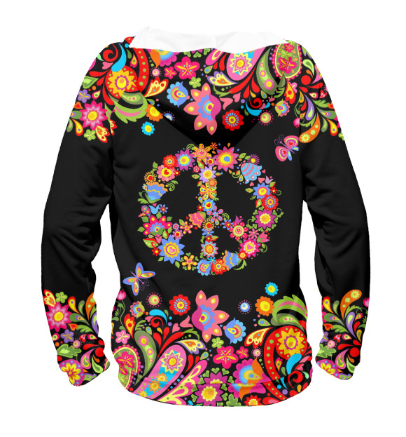 Женское худи с изображением Пацифист цвета Белый