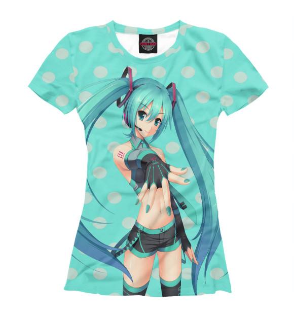 Футболка для девочек с изображением Hatsune Miku цвета Белый