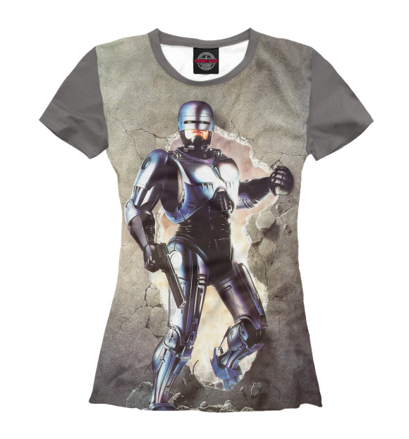 Женская футболка с изображением Robocop цвета Белый