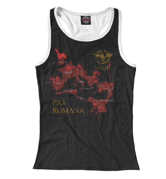 Женская майка-борцовка с изображением Pax romana цвета Белый