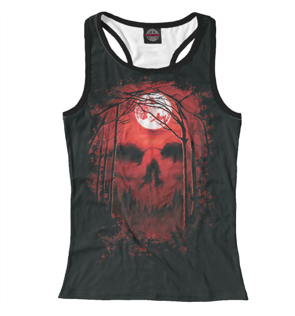 Женская майка-борцовка с изображением Череп цвета Белый