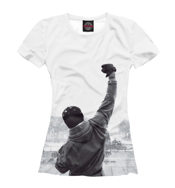 Женская футболка с изображением Rocky цвета Белый