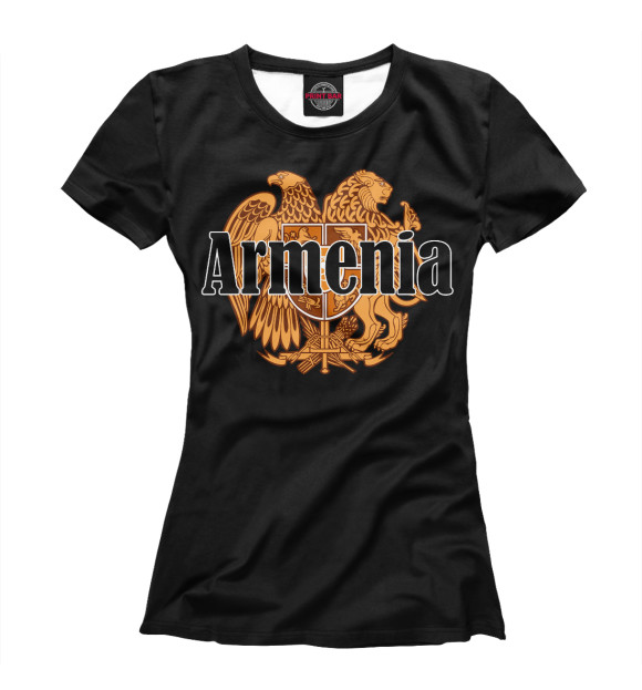 Футболка для девочек с изображением Armenia цвета Белый