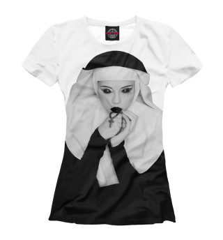 Женская футболка Монашка с дьявольскими глазами