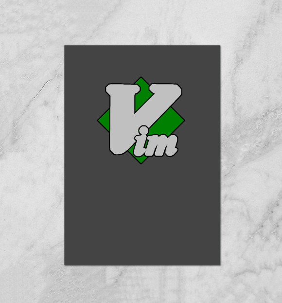 Плакат с изображением Vim цвета Белый