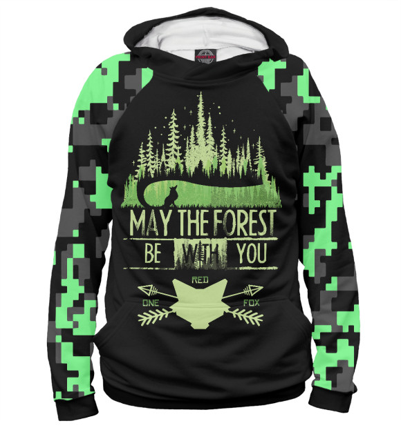 Мужское худи с изображением Forest цвета Белый