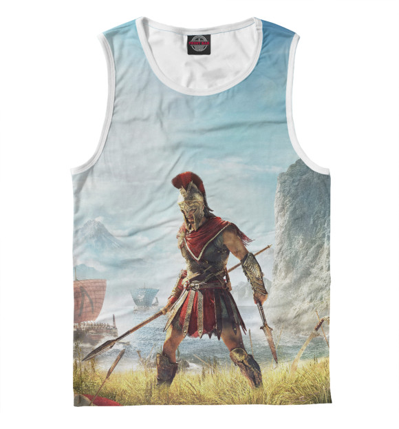 Мужская майка с изображением Assassin's Creed Odyssey цвета Белый