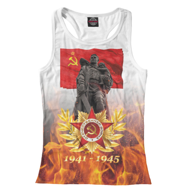 Женская майка-борцовка с изображением Слава павшим героям цвета Белый