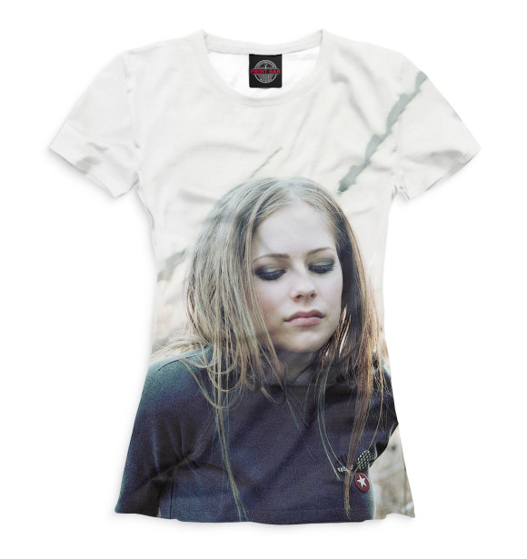 Футболка для девочек с изображением Avril Lavigne цвета Белый
