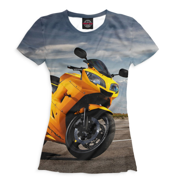 Футболка для девочек с изображением Мотоцикл цвета Белый