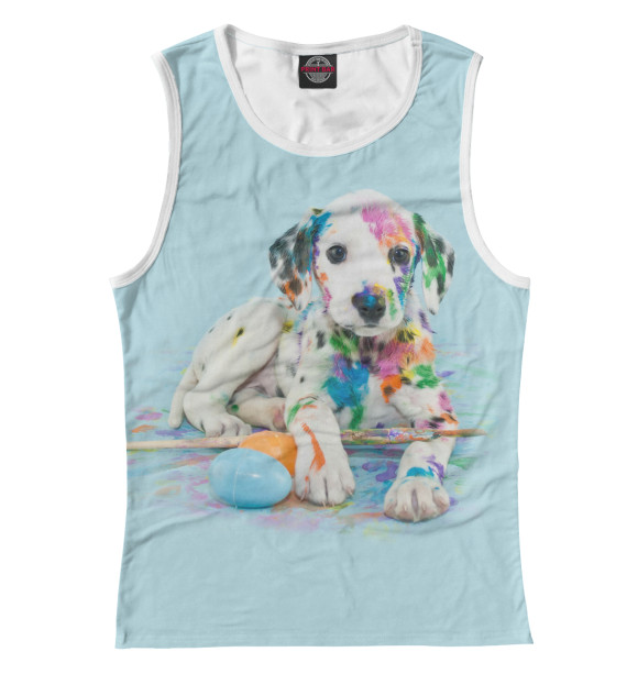 Женская майка с изображением Юный художник цвета Белый