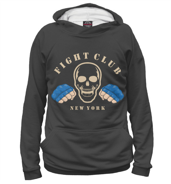 Мужское худи с изображением Fight club цвета Белый
