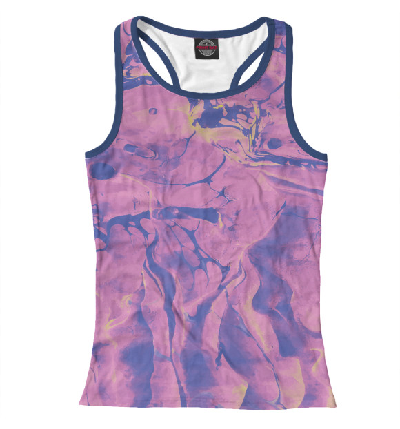 Женская майка-борцовка с изображением Психоделические волны цвета Белый