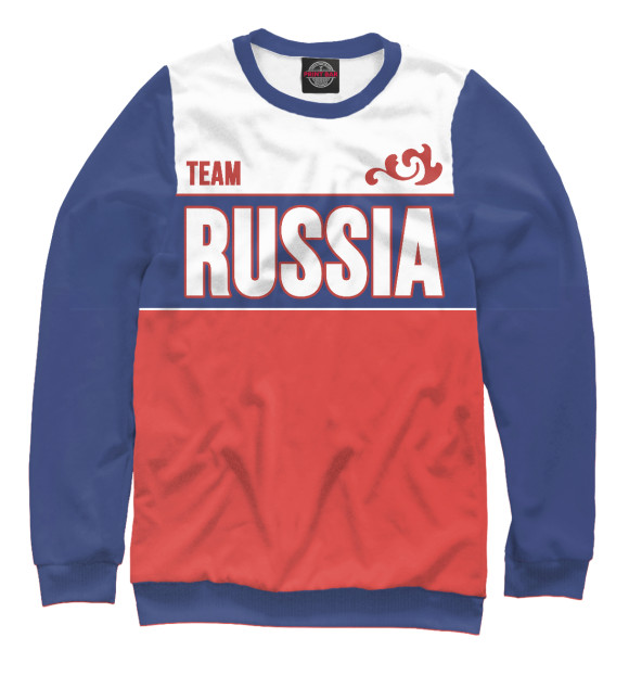 Женский свитшот с изображением Team Russia цвета Белый