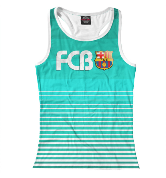 Женская майка-борцовка с изображением FCB цвета Белый