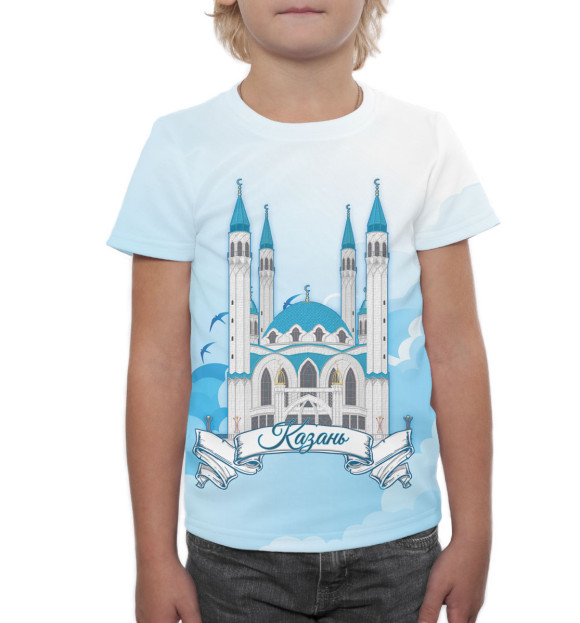 Футболка для мальчиков с изображением Казань цвета Белый