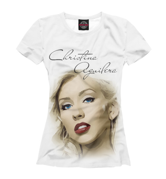 Женская футболка с изображением Кристина Агилера цвета Белый