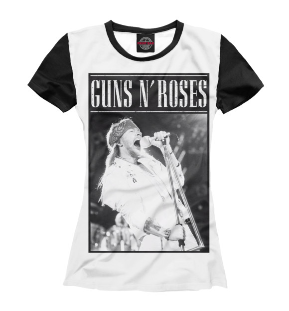 Футболка для девочек с изображением Guns N' Roses цвета Белый