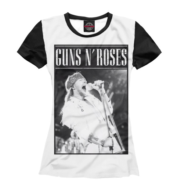 Женская футболка с изображением Guns N' Roses цвета Белый